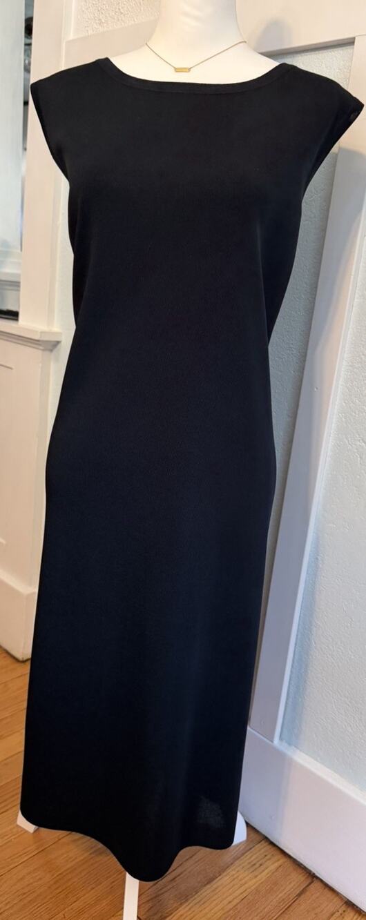 Ming Wang Women’s Black Sleeveless Black Pullover Sheath Knit Dress Size 2X